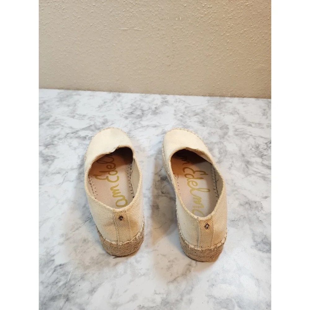 Sam Edelman Womens 9 Cream Cherlene Espadrille Platform Slip On‎ Flats